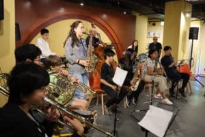 A group of musicians performing