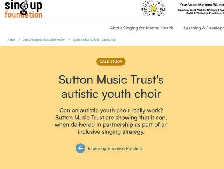 Sutton Supernova Singers were featured as a case study by the Sing Up Foundation!