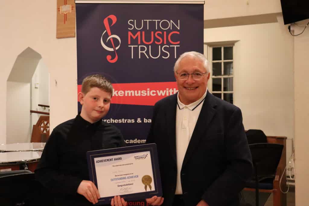 Photo of Luke receiving his Jack Petchey award