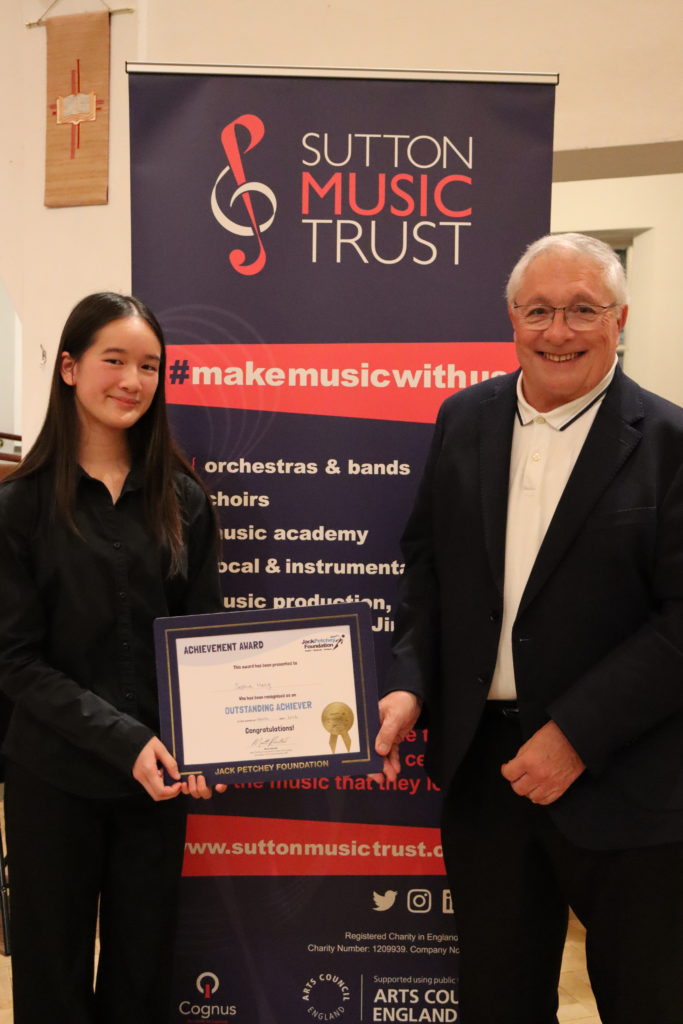 Photo of Sophie receiving her Jack Petchey award